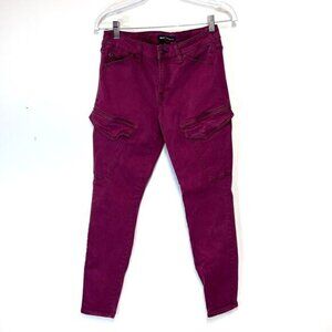 True Religion Halle Mid Rise Skinny Stretch Cargo Ankle Jeans Womens Sz 28